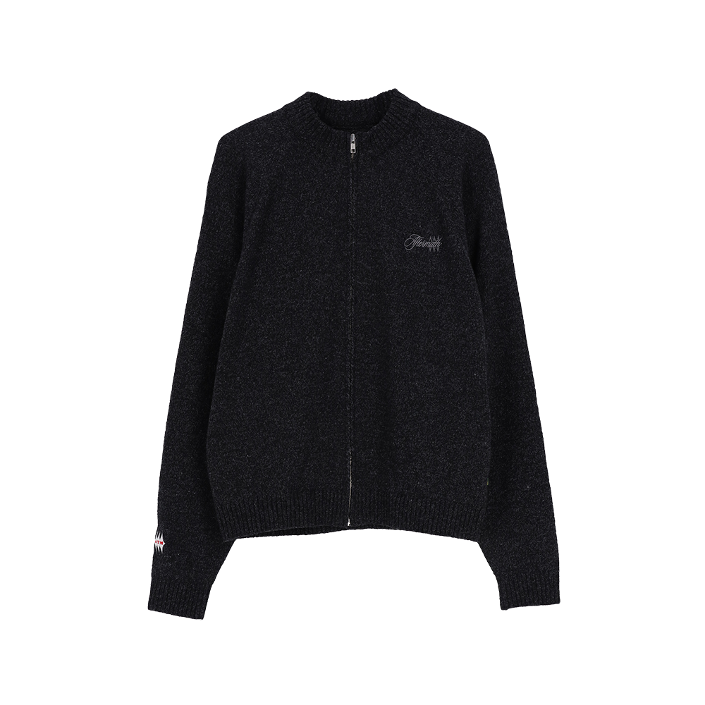 애프터매스 트위드 니트 풀 집 블랙(Aftermath Tweed Knit Full Zip Black)