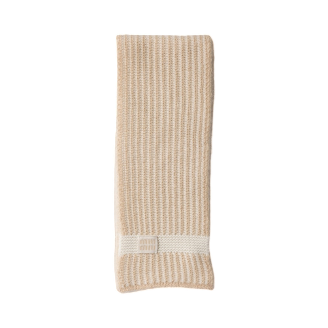 미우 미우 니트 스카프 샌드 베이지(Miu Miu Knit Scarf Sand Beige) - 1