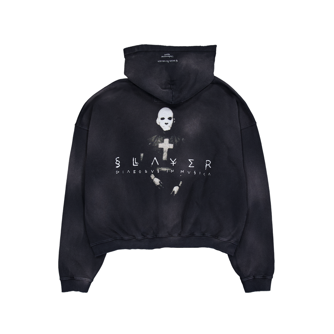슬레이어 언더마이카 디아블러스 인 뮤지카 빈티지 워시드 후드 집업 블랙(SLAYER Undermycar Diabolus In Musica Vintage Washed Zipped Hoodie Black)