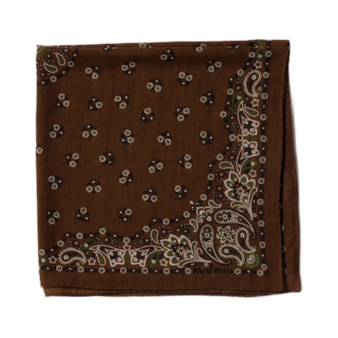 미우 미우 프린티드 울 앤 캐시미어 스카프 툰드라(Miu Miu Printed Wool and Cashmere Scarf Tundra) - 1