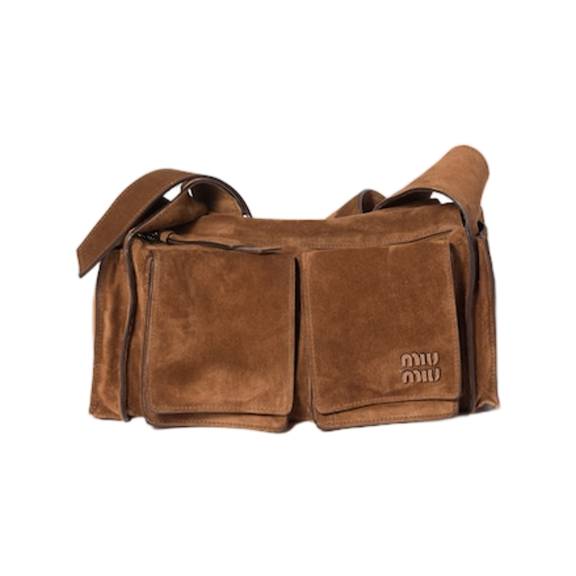 미우 미우 유틸리테 스웨이드 숄더백 코코아 브라운(Miu Miu Utilitaire Suede Shoulder Bag Cocoa Brown) - 1
