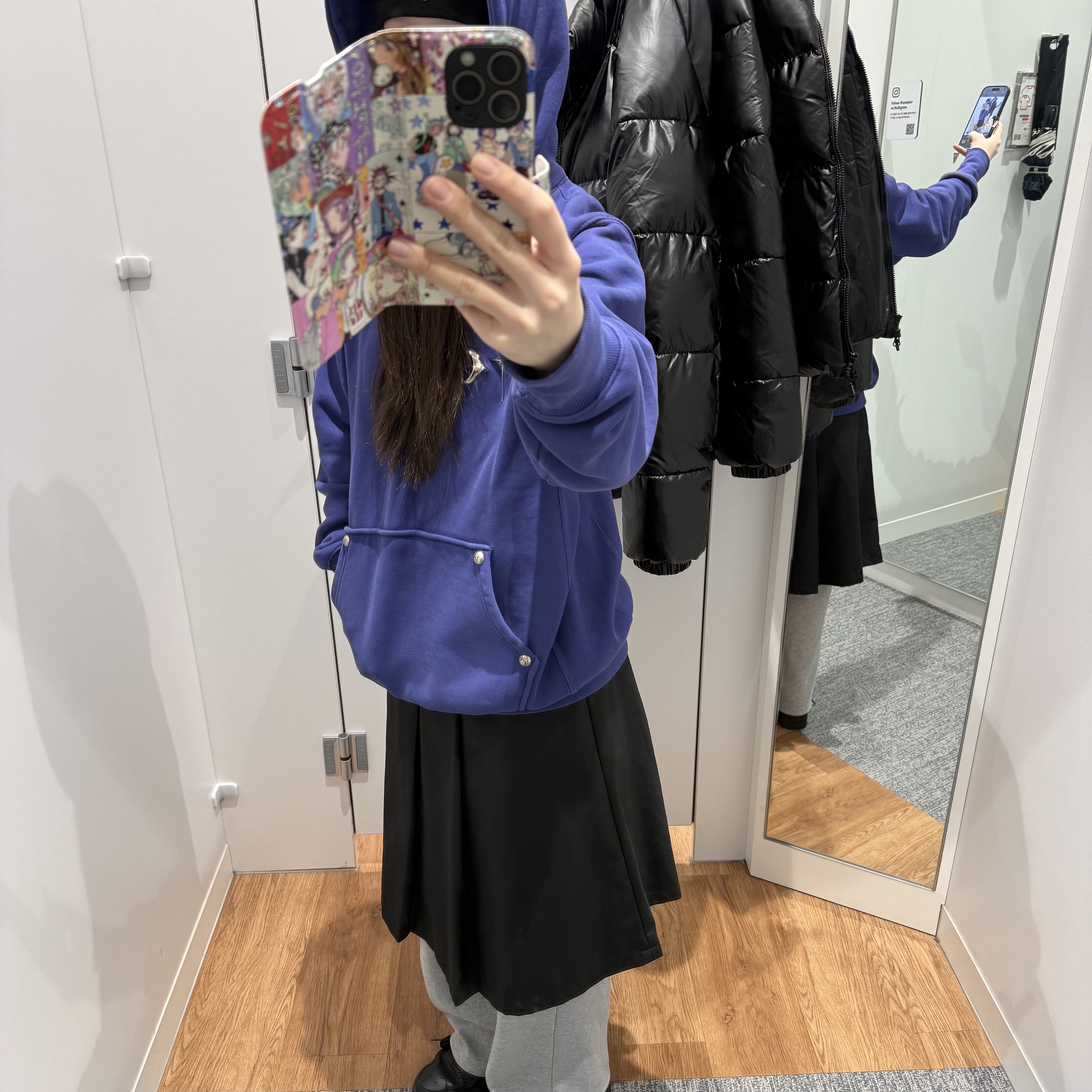 Thug Club Armor Hoodie Navy, (W) Nike Air Force 1 '07 Low Triple Black 착용 스타일