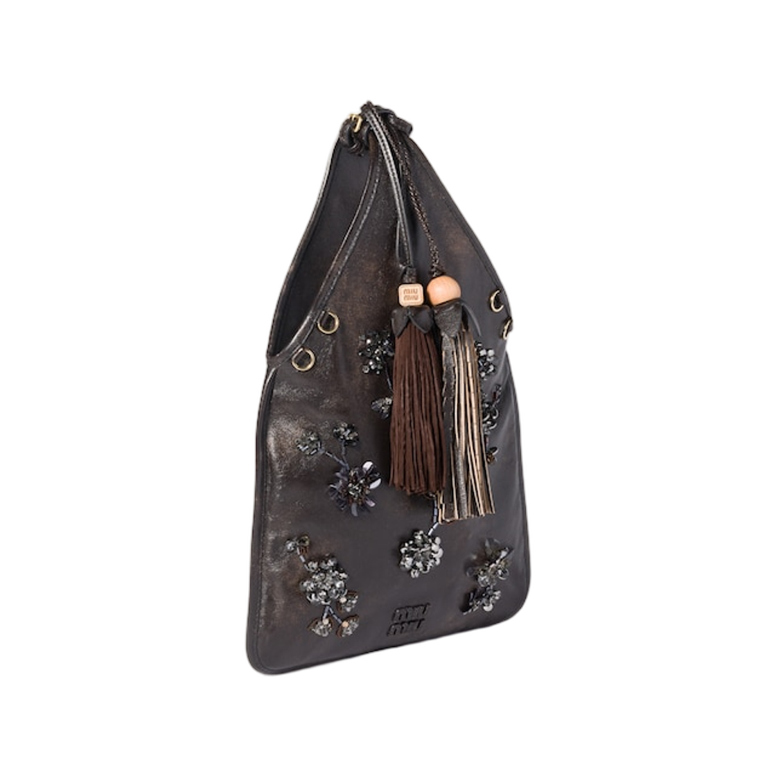 미우 미우 자수 나파 레더 핸드백 커피(Miu Miu Embroidered Nappa Leather Handbag Coffee) - 2
