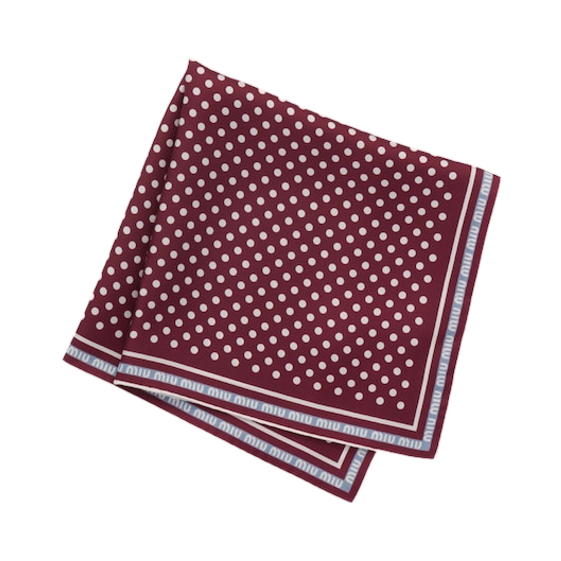 5FF004-2F7Y-F03FD Miu Miu Printed Twill Scarf Amaranth Red Cornflower
