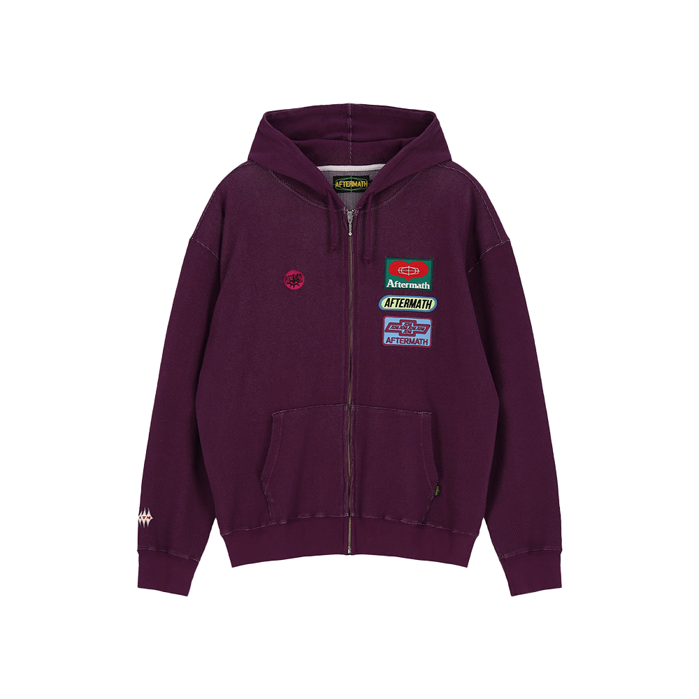 애프터매스 와플 집 후디 퍼플(Aftermath Waffle Zip Hoodie Purple)