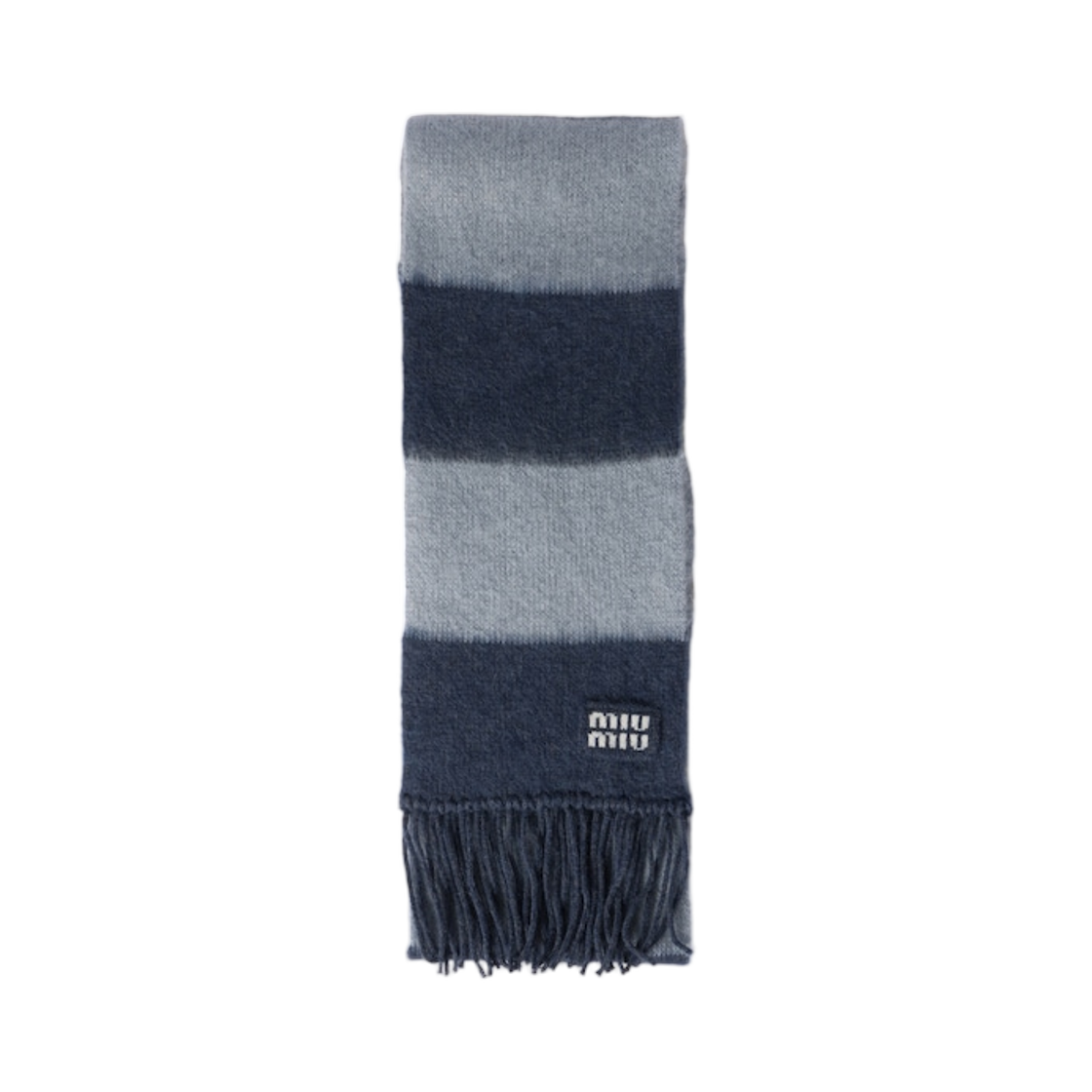 미우 미우 울 스카프 프린지 블루 스카이 블루(Miu Miu Wool Scarf with Fringes Blue Sky Blue) - 1