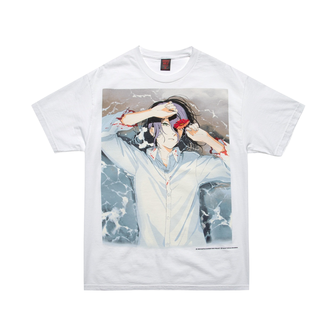 긱스 룰 x 극장판 체인소 맨: 레제편 15 실크스크린 프린팅 티셔츠 버젼 3 화이트(Geeks Rule x Chainsaw Man The Movie: Reze Arc 15 Silkscreen Printing T-Shirt Ver. 3 White)