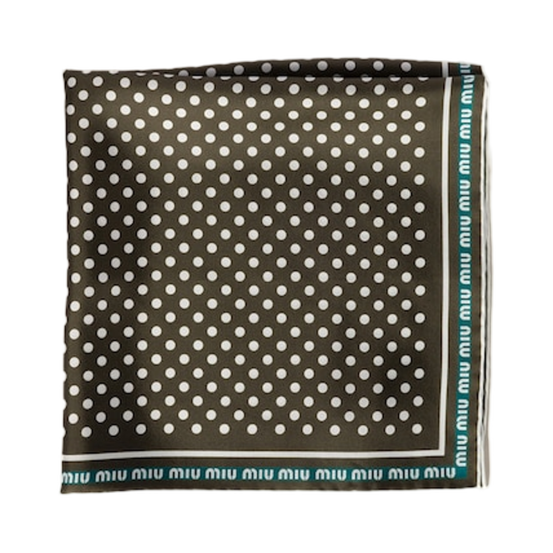 미우 미우 프린티드 트윌 스카프 로든 그린 라군 블루(Miu Miu Printed Twill Scarf Loden Green Lagoon Blue) - 1