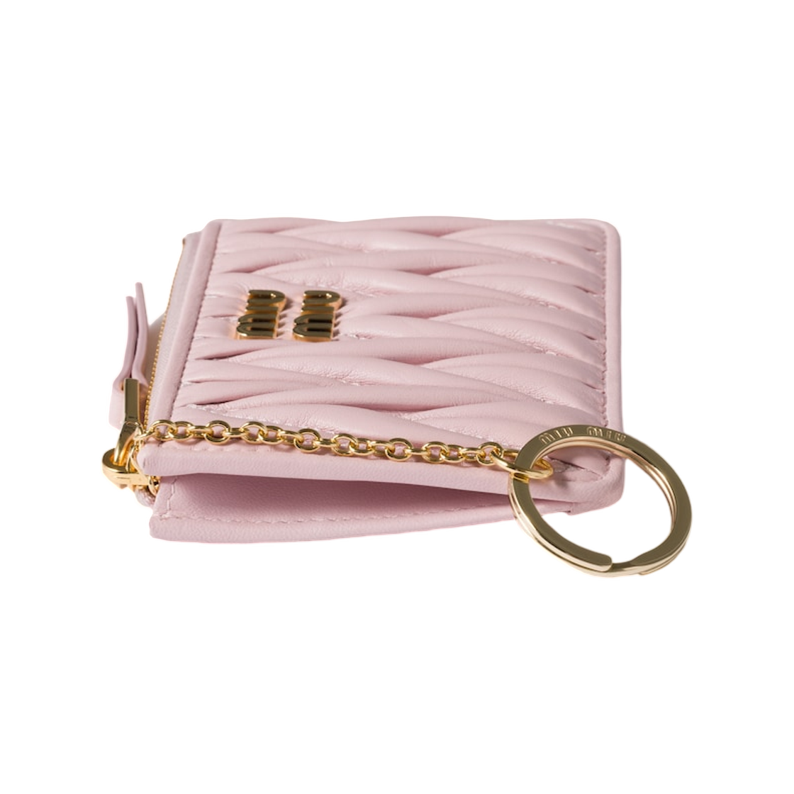 미우 미우 마테라쎄 나파 레더 카드 홀더 앨러배스터 핑크(Miu Miu Matelasse Nappa Leather Card Holder Alabaster Pink) - 3