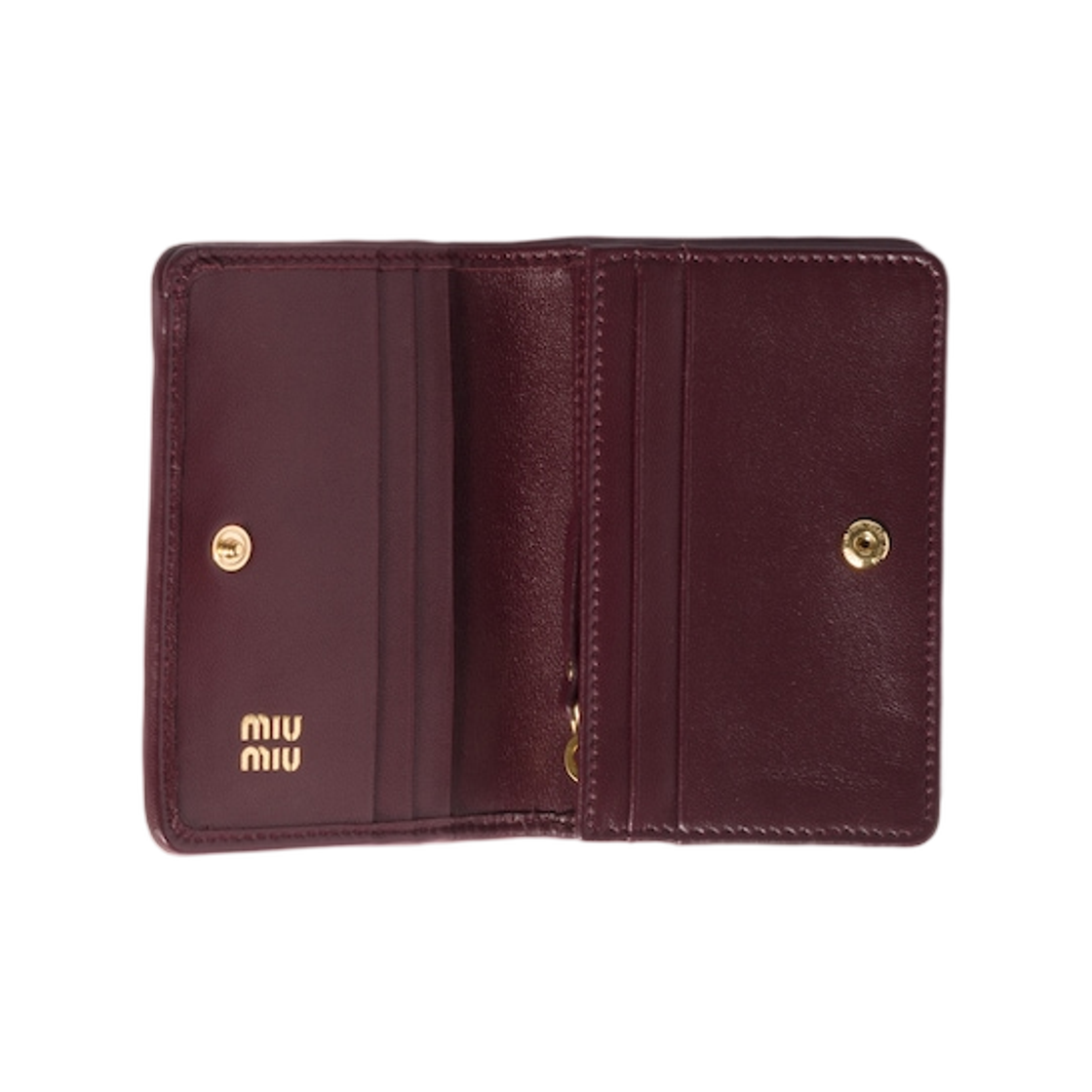 미우 미우 스몰 마테라쎄 나파 레더 월렛 버건디(Miu Miu Small Matelasse Nappa Leather Wallet Burgundy) - 2