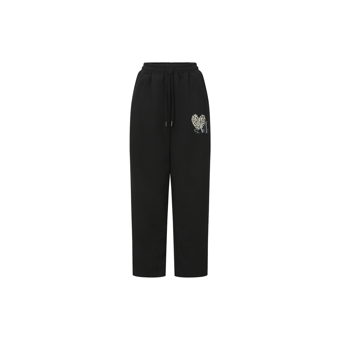 P0000BFJ MUCENT Sierra Leopard Heart Sweat Pants Unisex (2Color) Black - Leopard Brown
