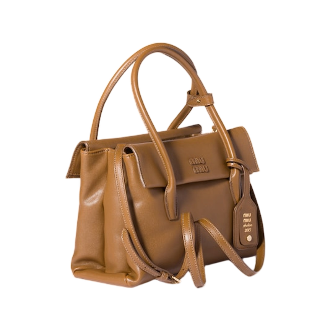 미우 미우 솔리테어 레더 백 우드(Miu Miu Solitaire Leather Bag Wood) - 2