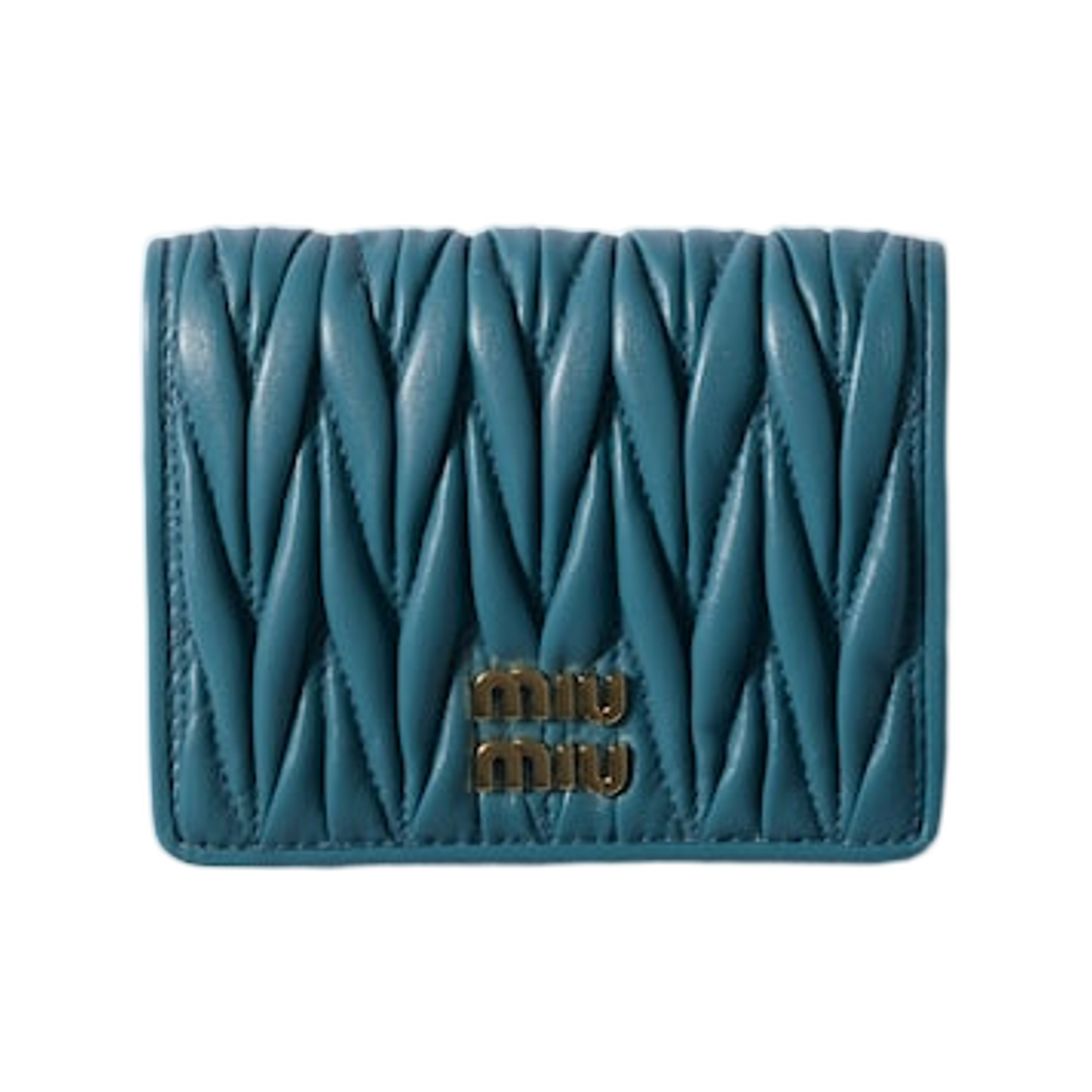 미우 미우 스몰 마테라쎄 나파 레더 월렛 마리나 블루(Miu Miu Small Matelasse Nappa Leather Wallet Marina Blue)