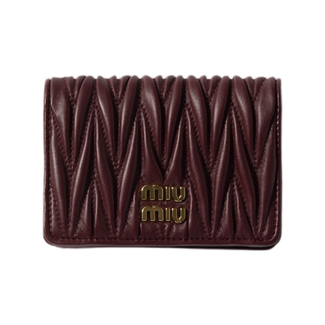 미우 미우 스몰 마테라쎄 나파 레더 월렛 버건디(Miu Miu Small Matelasse Nappa Leather Wallet Burgundy) - 1