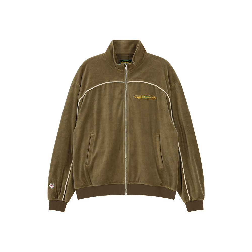 애프터매스 벨루어 트랙 자켓 올리브(Aftermath Velour Track Jacket Olive)