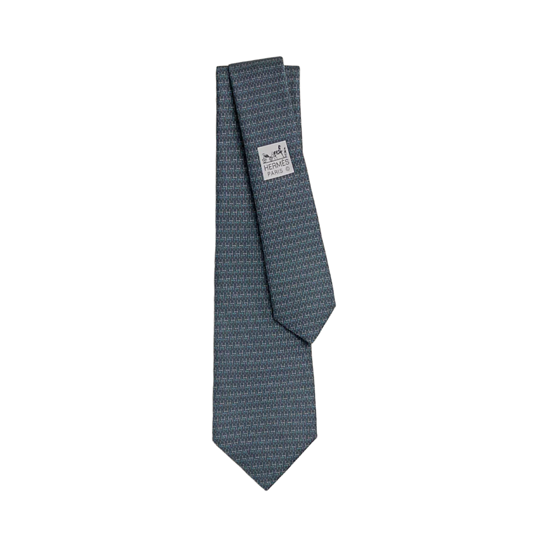 H006388T01 Hermes H Duo Tie Marine Gris