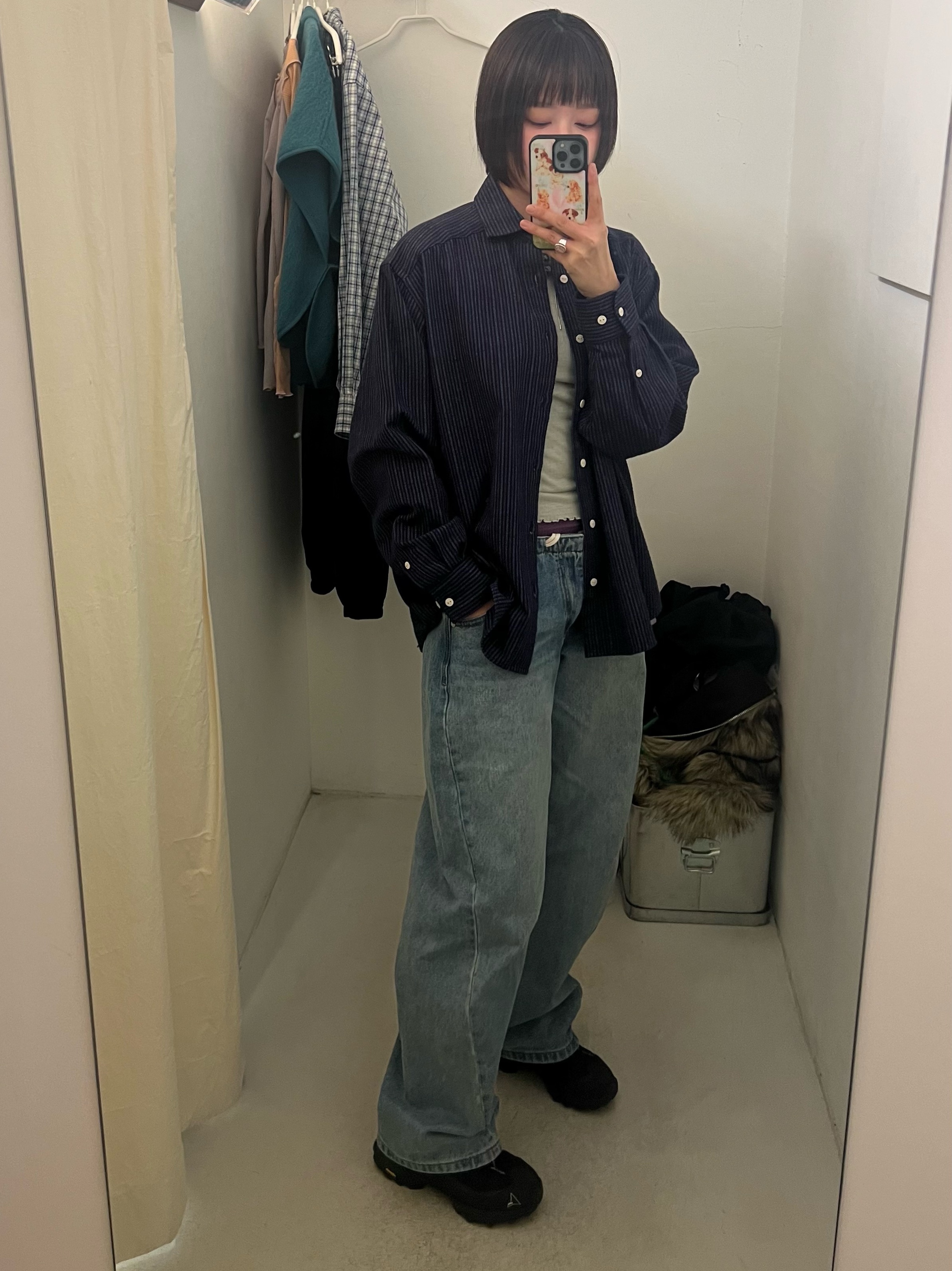 (W) Sculptor Everyday Lowrise Denim Pants Light Blue 착용 스타일 - 5