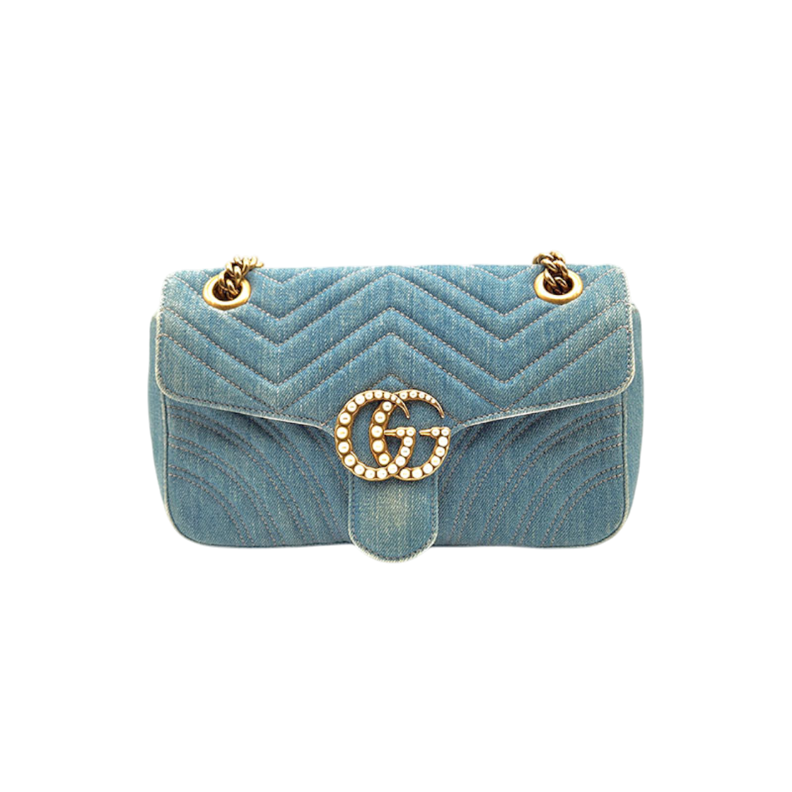 ITNWCP97K69J Gucci Denim Limited Edition Marmont Matelasse Shoulder Bag (443497) L591657