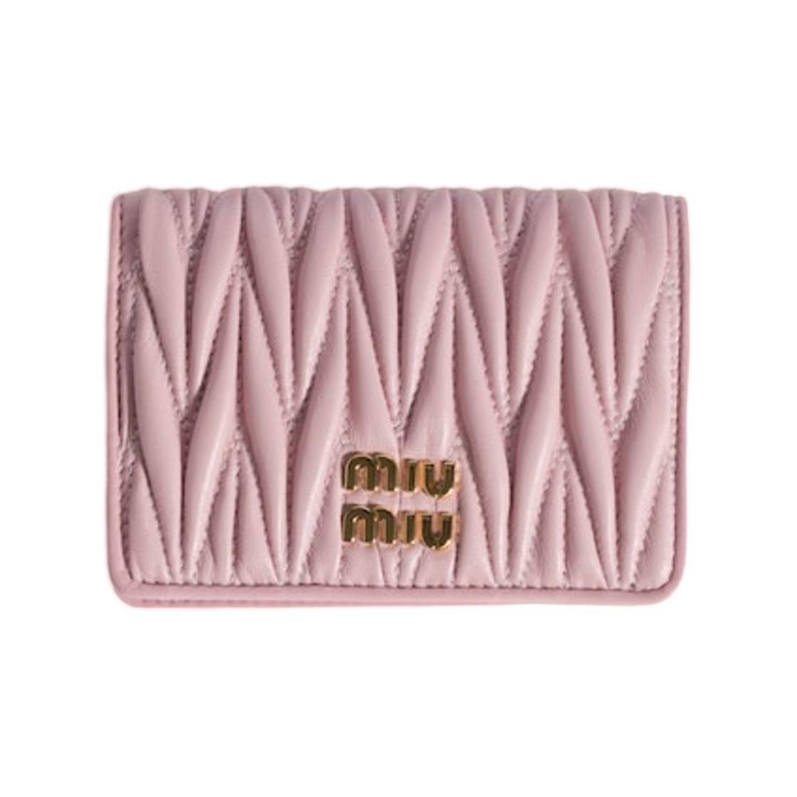 미우 미우 스몰 마테라쎄 나파 레더 월렛 앨러배스터 핑크(Miu Miu Small Matelasse Nappa Leather Wallet Alabaster Pink) - 1