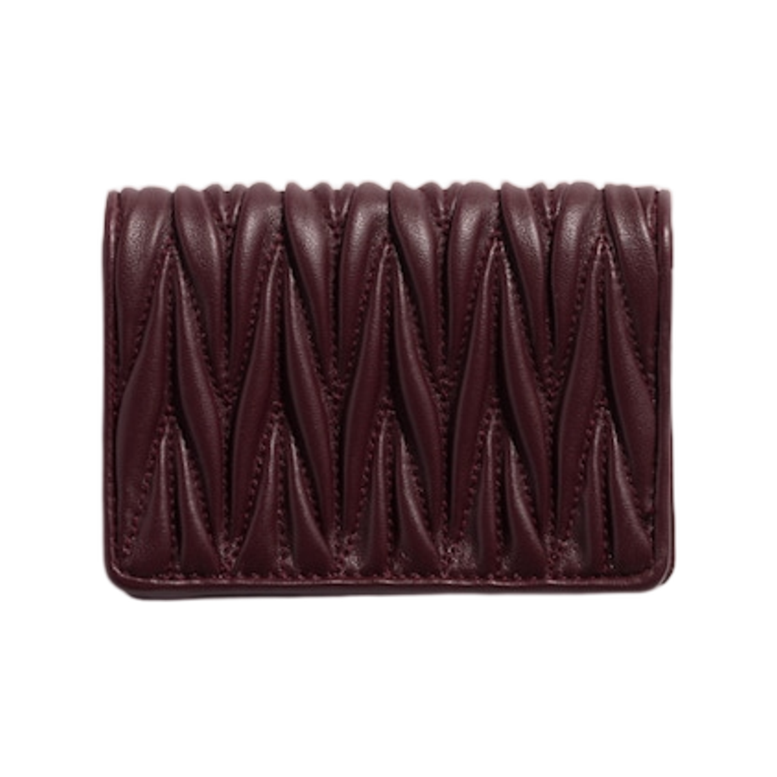 미우 미우 스몰 마테라쎄 나파 레더 월렛 버건디(Miu Miu Small Matelasse Nappa Leather Wallet Burgundy) - 3