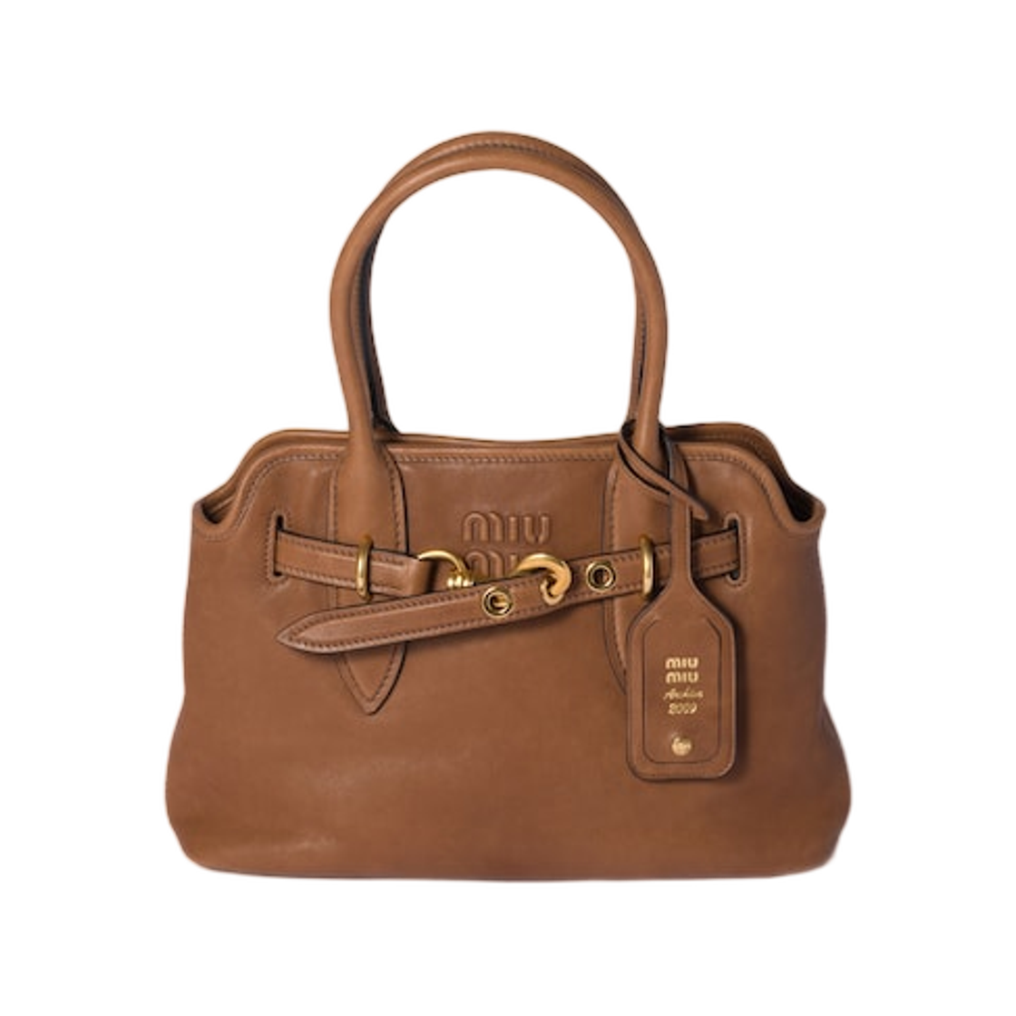 5BA292-2BBL-F0316 Miu Miu Aventure Nappa Leather Bag Oak