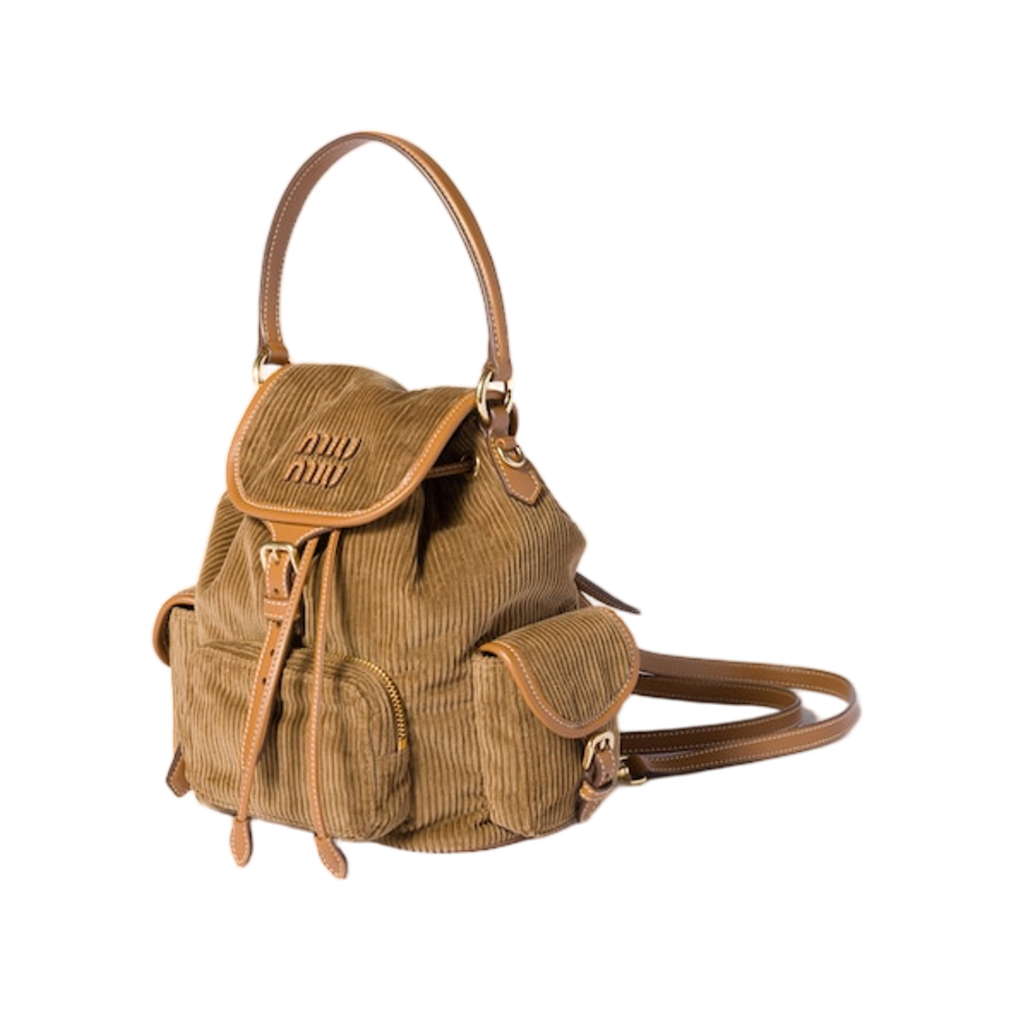 미우 미우 코듀로이 백팩 시나몬(Miu Miu Corduroy Backpack Cinnamon) - 2