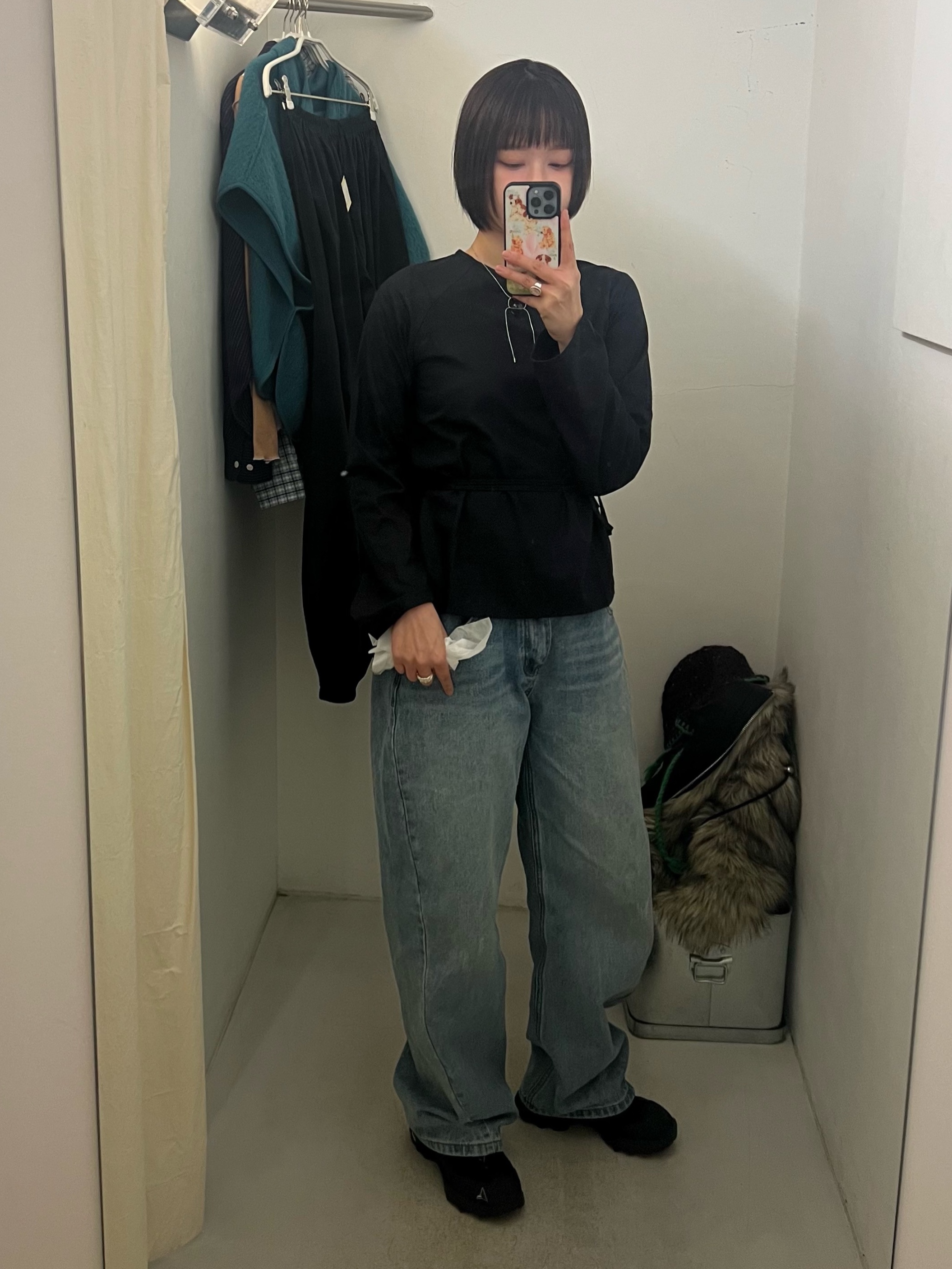 (W) Sculptor Everyday Lowrise Denim Pants Light Blue 착용 스타일 - 1