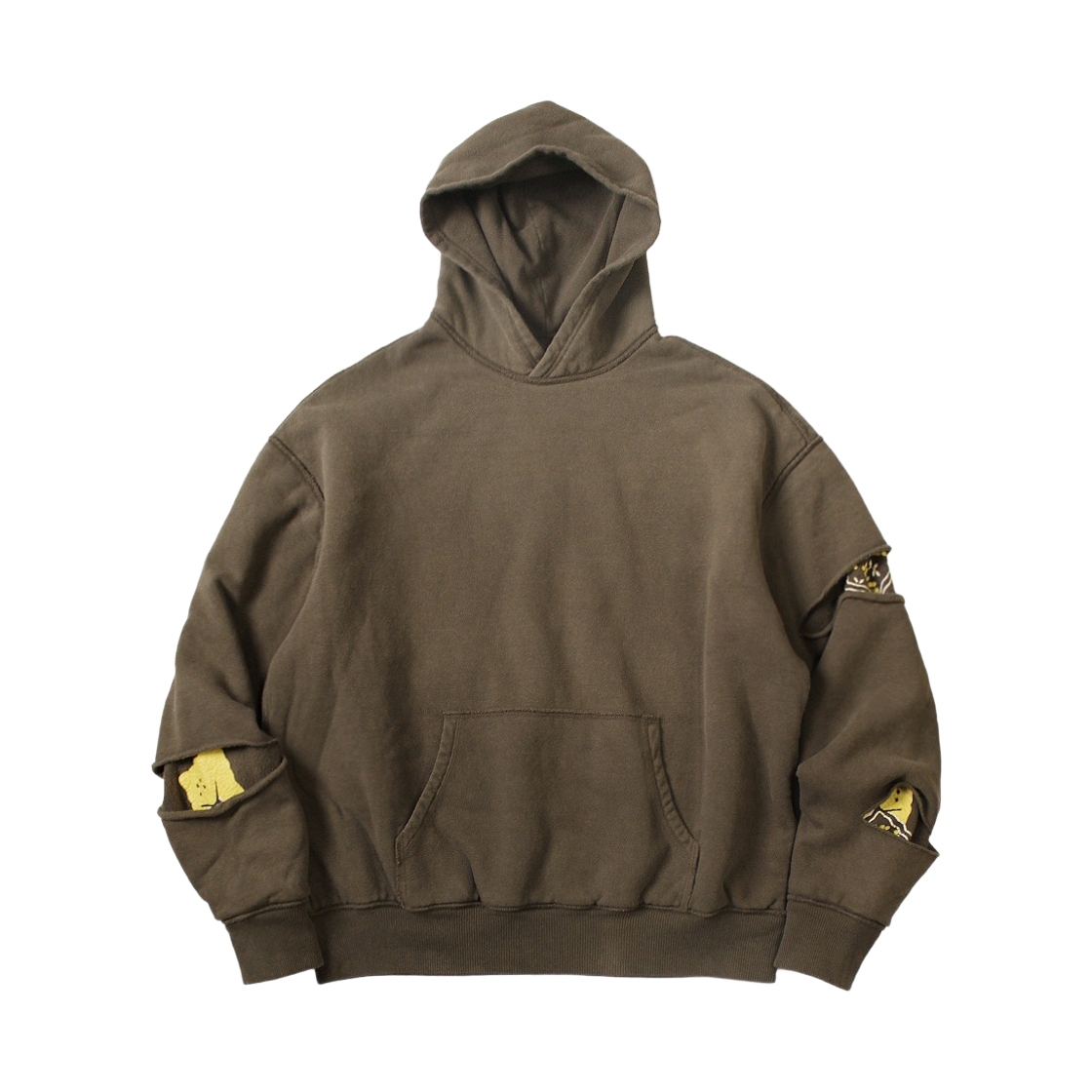 K2512LC213 Kapital Reversible Fleece Elbow Rip Hooded Peckish Rainbow Y Pt Brown