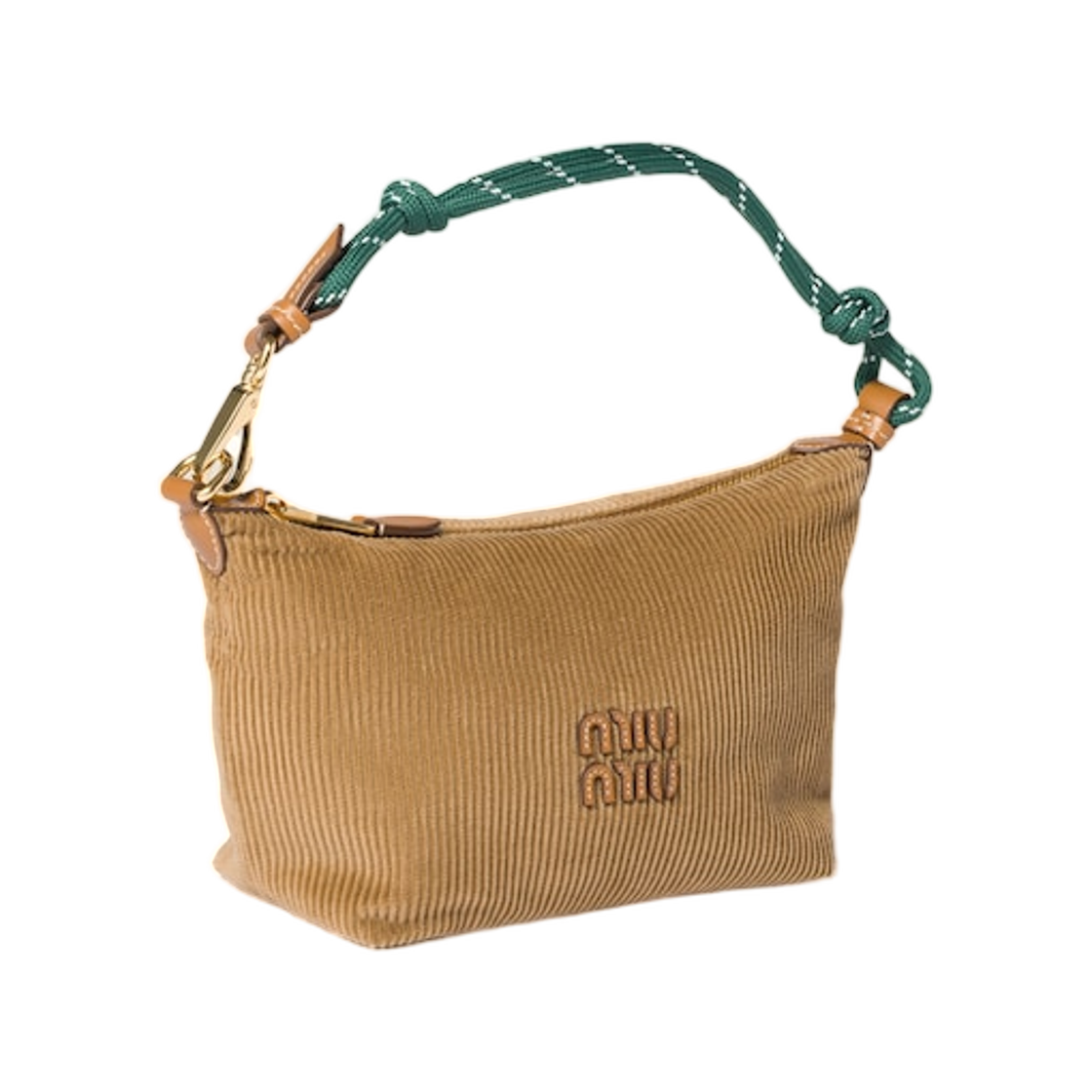 미우 미우 코듀로이 파우치 시나몬 그린(Miu Miu Corduroy Pouch Cinnamon Green) - 2