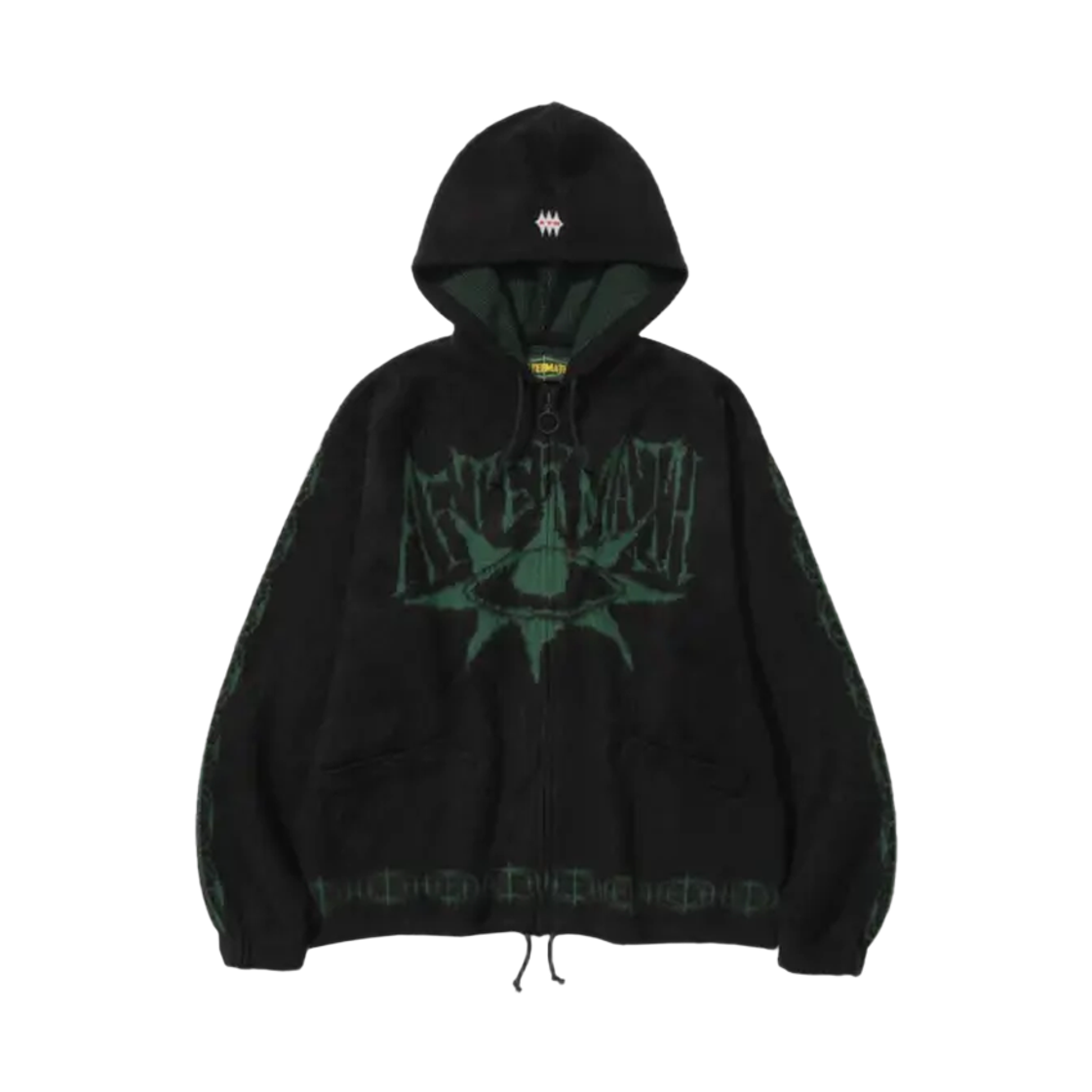애프터매스 모헤어 집 후디 블랙(Aftermath Mohair Zip Hoodie Black) - 1