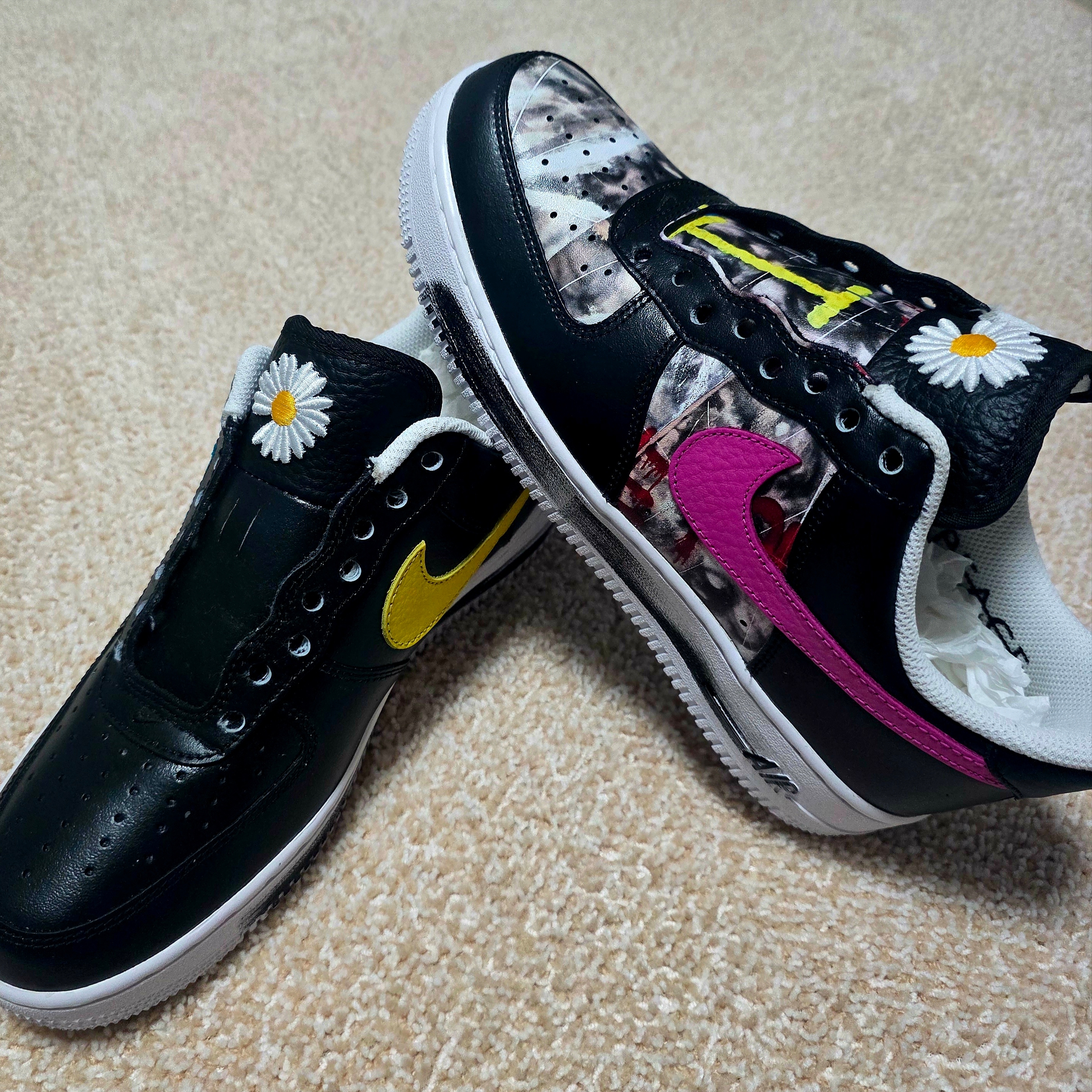 Nike x Peaceminusone Air Force 1 Low Para-Noise 3.0 Black and Multicolor 착용 스타일 - 1