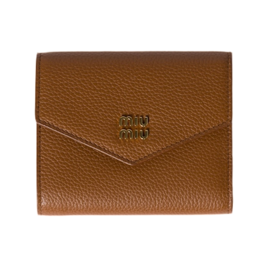 5MH040-ADT7-F0046 Miu Miu Small Leather Wallet Cognac