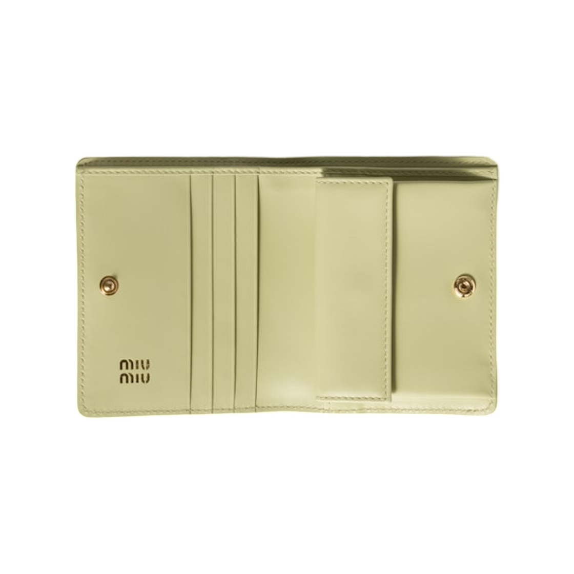 미우 미우 스몰 에어즈 레더 월렛 피스타치오 그린(Miu Miu Small Ayers Leather Wallet Pistachio Green) - 2