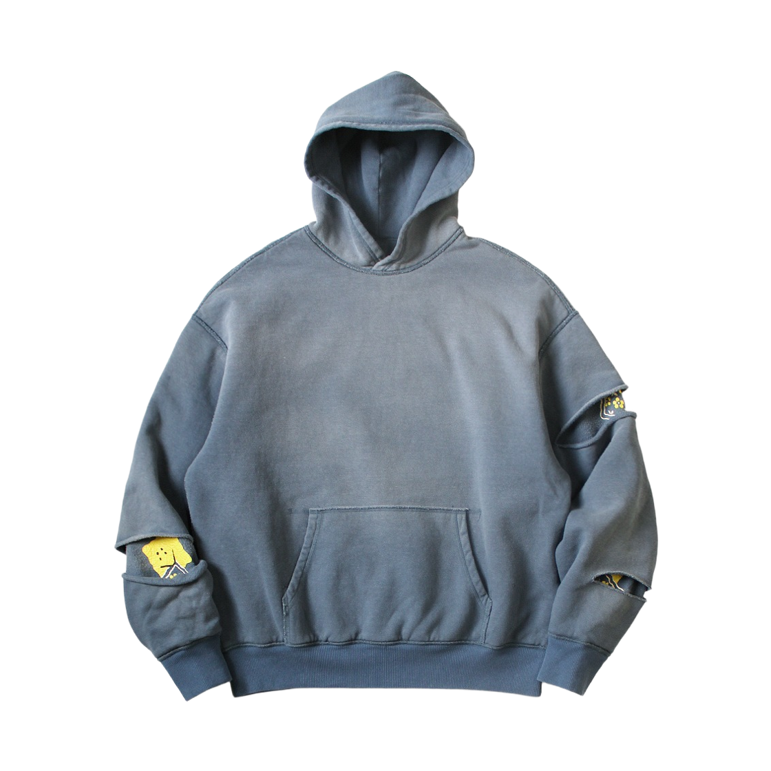 캐피탈 리버시블 플리스 엘보우 립 후드 패키쉬 레인보우 Y Pt 블루 그레이