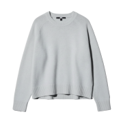 (W) Uniqlo Souffle Yarn Crewneck Sweater Light Gray - JP