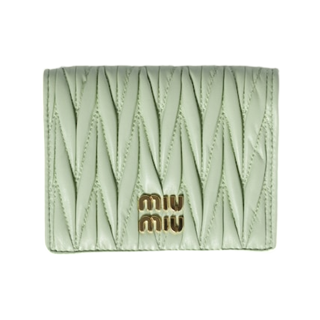 미우 미우 스몰 마테라쎄 나파 레더 월렛 아쿠아(Miu Miu Small Matelasse Nappa Leather Wallet Aqua)