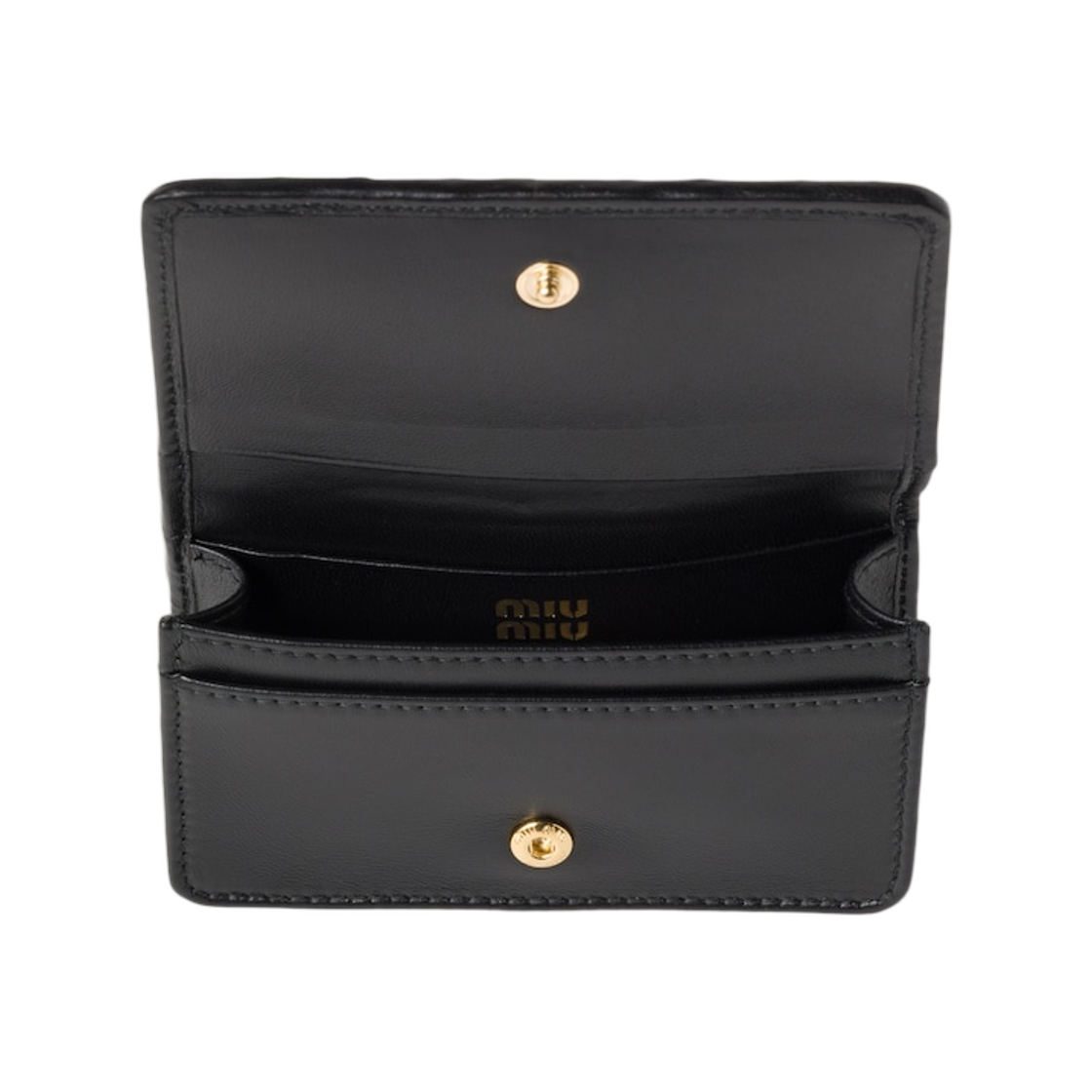 미우 미우 마테라쎄 나파 레더 카드 홀더 블랙(Miu Miu Matelasse Nappa Leather Card Holder Black) - 2