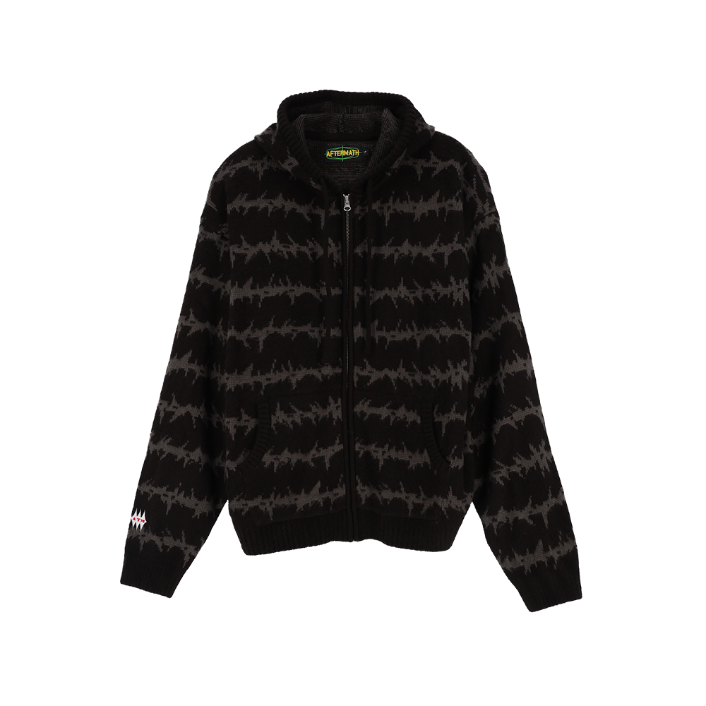 애프터매스 모헤어 니트 집 후디 블랙(Aftermath Mohair Knit Zip Hoodie Black)