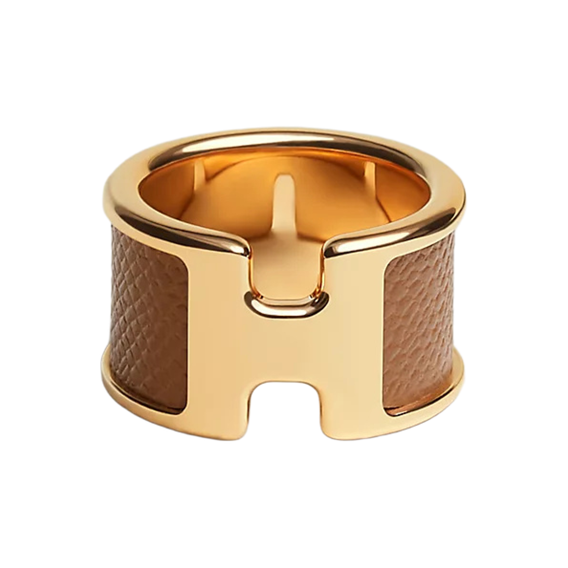 (W) 에르메스 라지 올랭프 링 마담 카프스킨 메탈 & 옐로우 골드 하드웨어 골드((W) Hermes Large Olympe Ring Madame Calfskin Metal & Yellow Gold Gold)