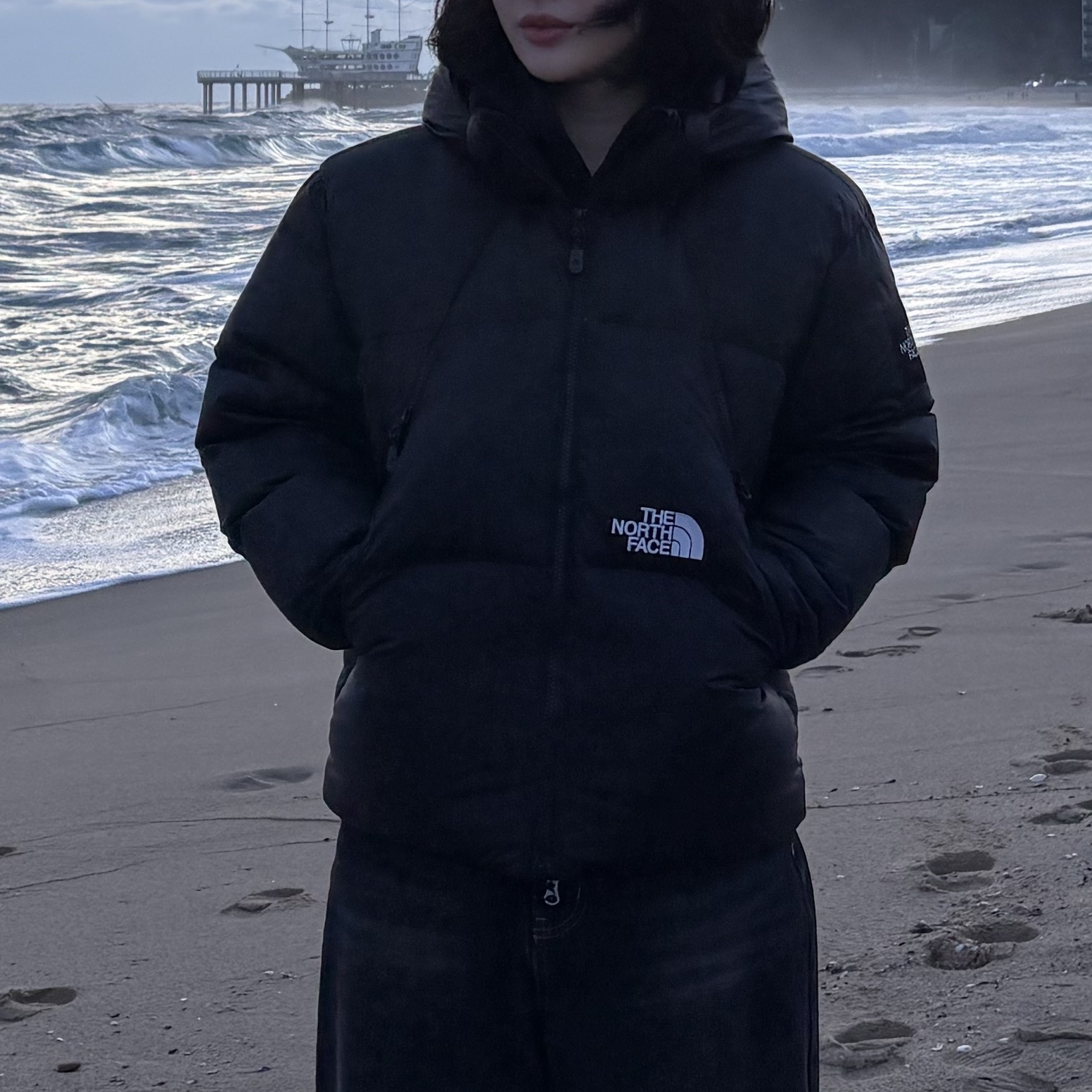 The North Face White Label Project Down Jacket RDS Black - 25FW 착용 스타일