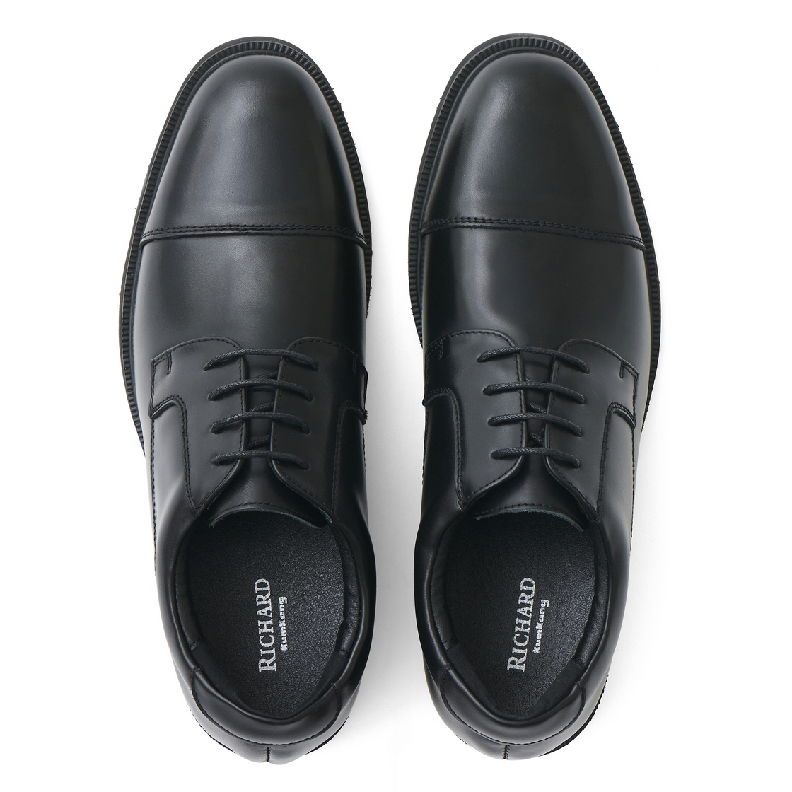 리차드 남성 스트레이트팁 더비 키높이 블랙(Richard Men’s Straight Tip Derby Elevator Shoes Black) - 4