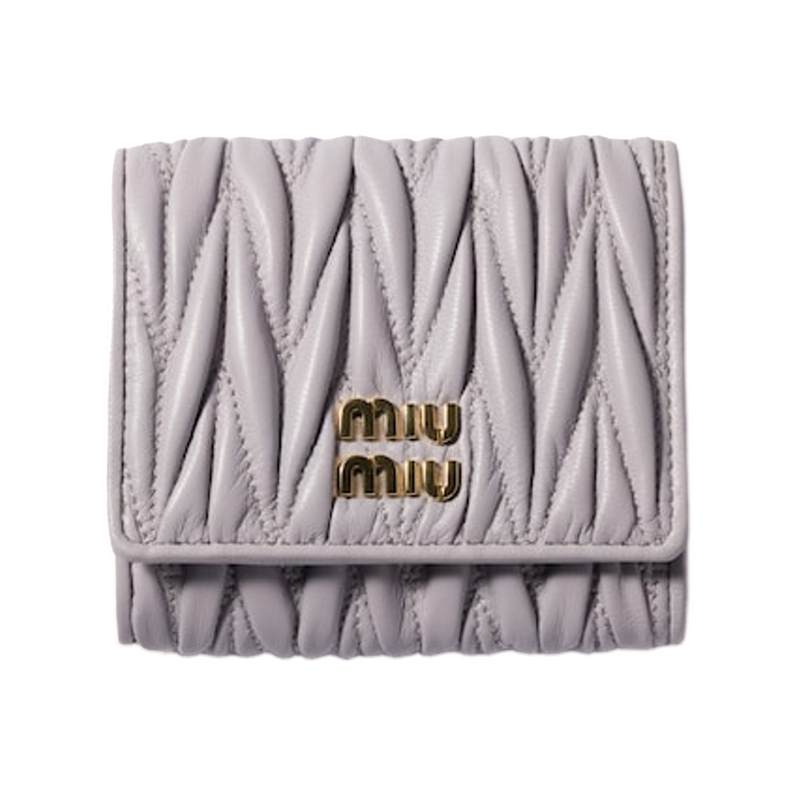 미우 미우 스몰 마테라쎄 나파 레더 월렛 위스테리아(Miu Miu Small Matelasse Nappa Leather Wallet Wisteria) - 1