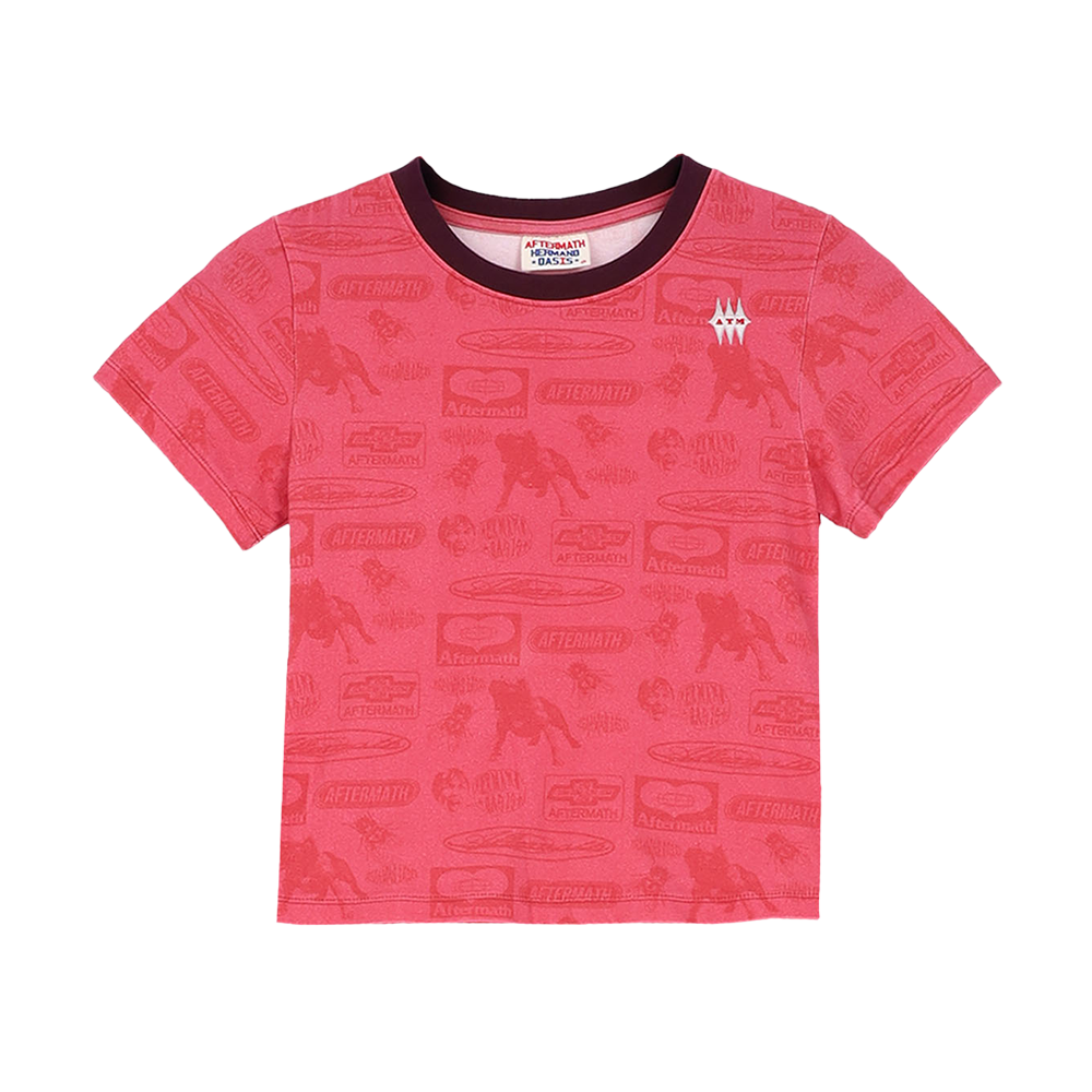 애프터매스 우먼스 풀 프린트 티 코랄 레드(Aftermath W Full Print Tee Coral Red)