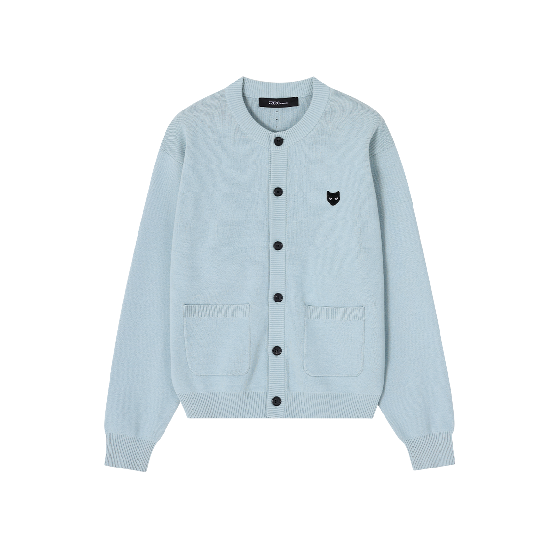 SI2KT809SB SONGZIO ZZERO Panther Round Neck Cardigan Sky Blue