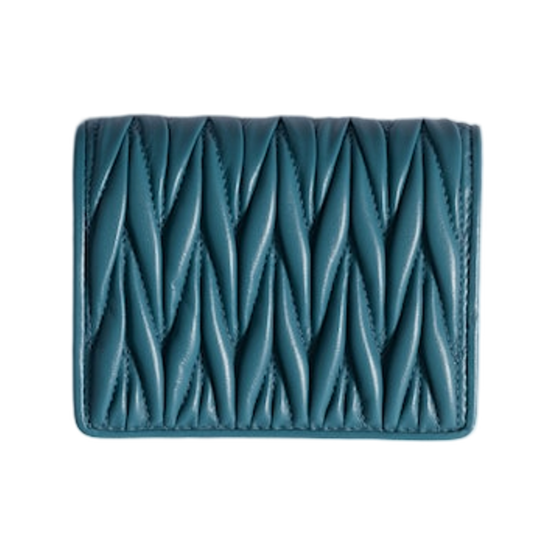 미우 미우 스몰 마테라쎄 나파 레더 월렛 마리나 블루(Miu Miu Small Matelasse Nappa Leather Wallet Marina Blue) - 3