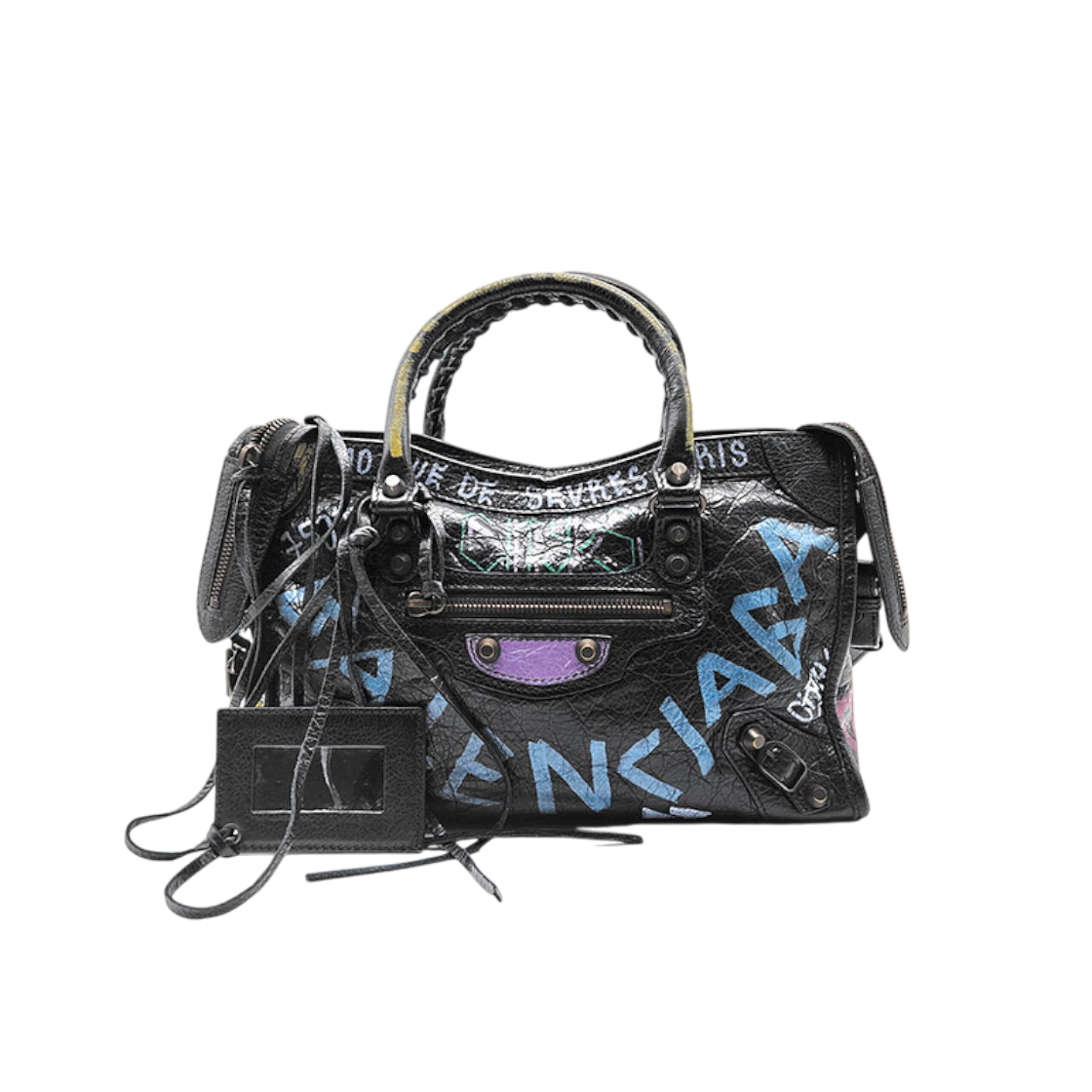 IT59E8CCO76G Balenciaga Graffiti Classic City Small Motor Bag