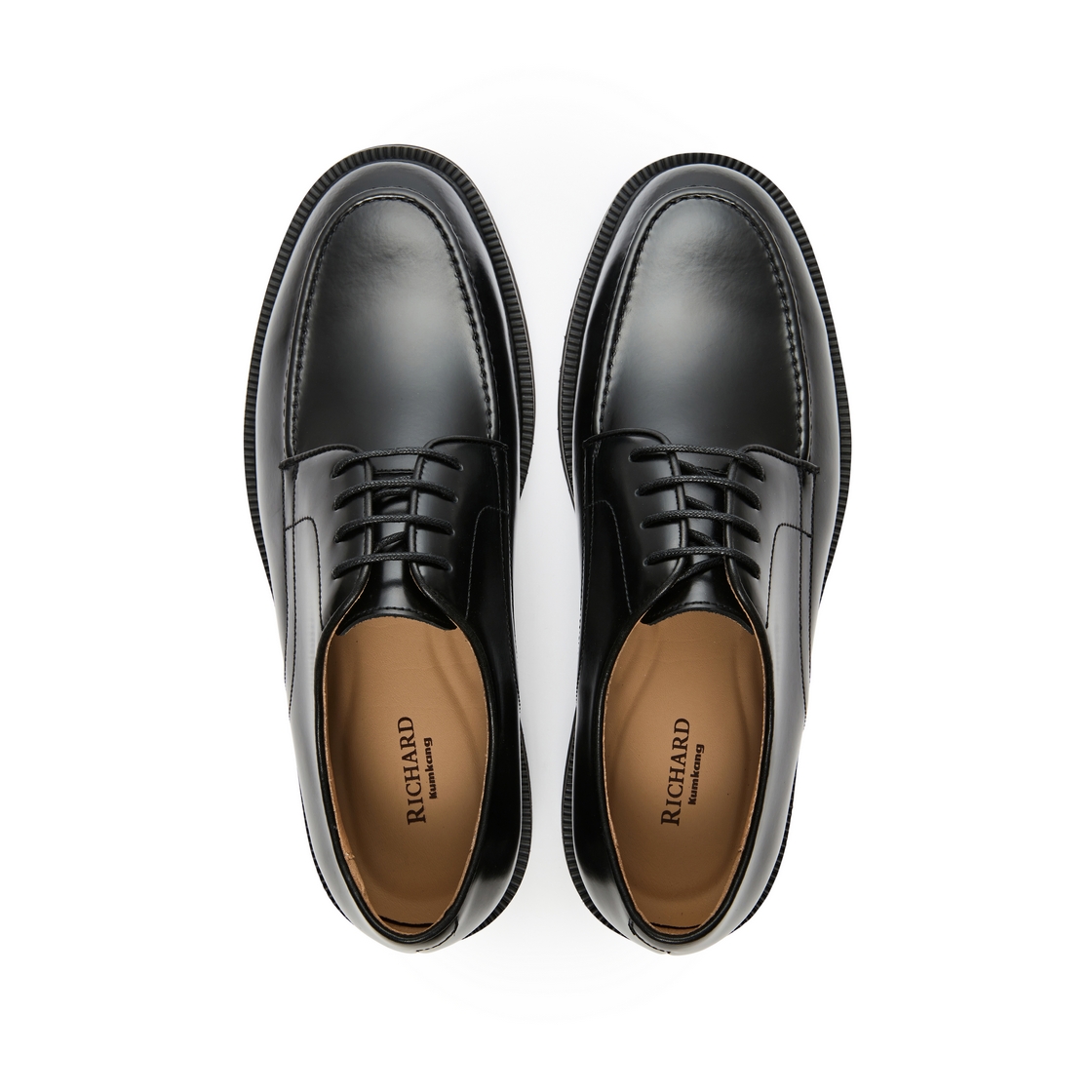 리차드 남성 소가죽 U팁 더비 블랙(Richard Men’s Cowhide U-Tip Derby Black) - 4