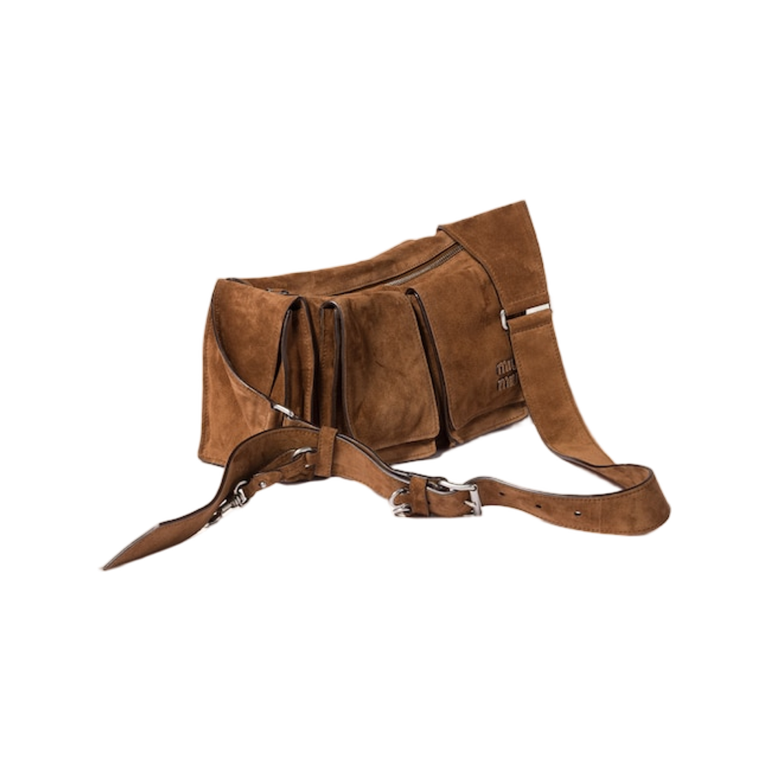 미우 미우 유틸리테 스웨이드 숄더백 코코아 브라운(Miu Miu Utilitaire Suede Shoulder Bag Cocoa Brown) - 2