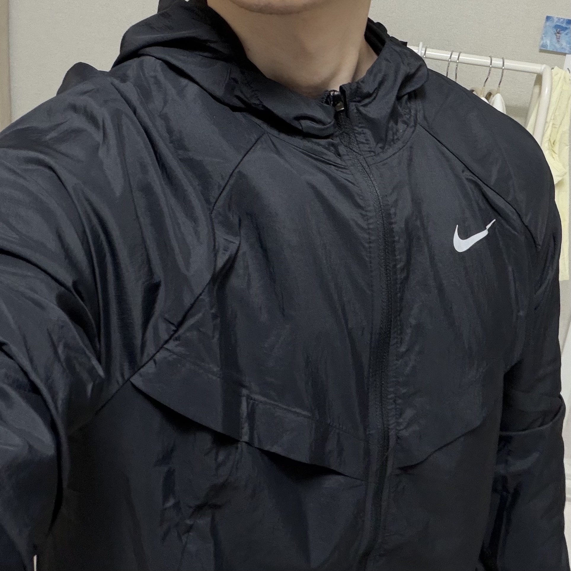 Nike Stride Repel UV Running Jacket Black - Asia, Nike Dri-Fit Stride 5 Inch Brief Lined Running Shorts Black - Asia 착용 스타일 - 2