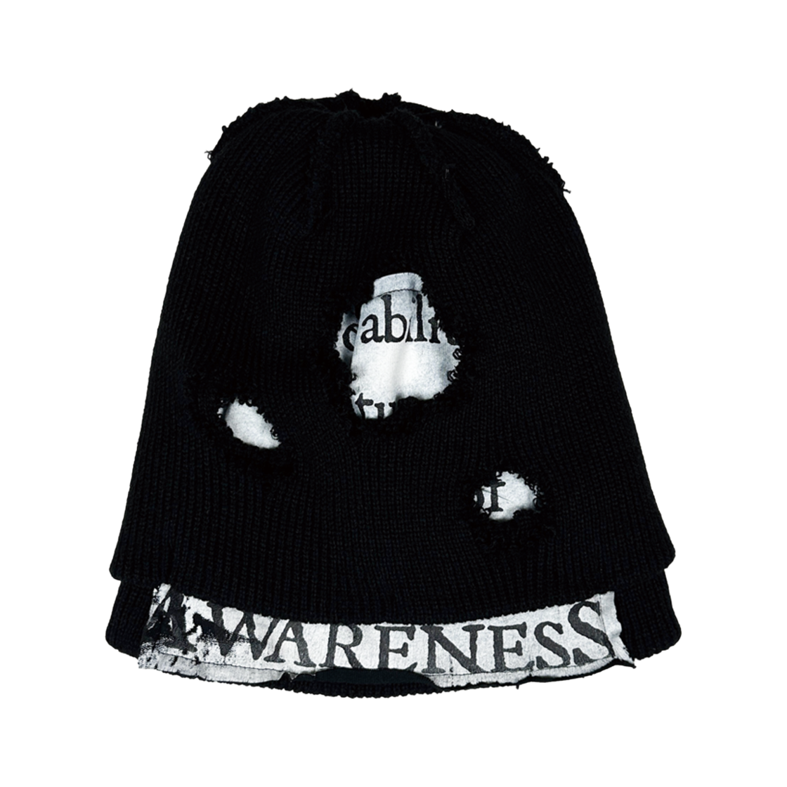 24EX-AC002BK [KREAM 단독] Resurrection13 Layered damage beanie Black